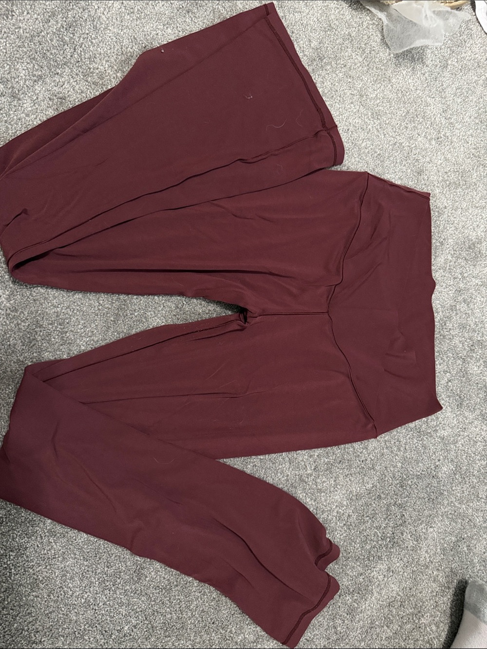 High-Rise Burgundy Women's Leggings